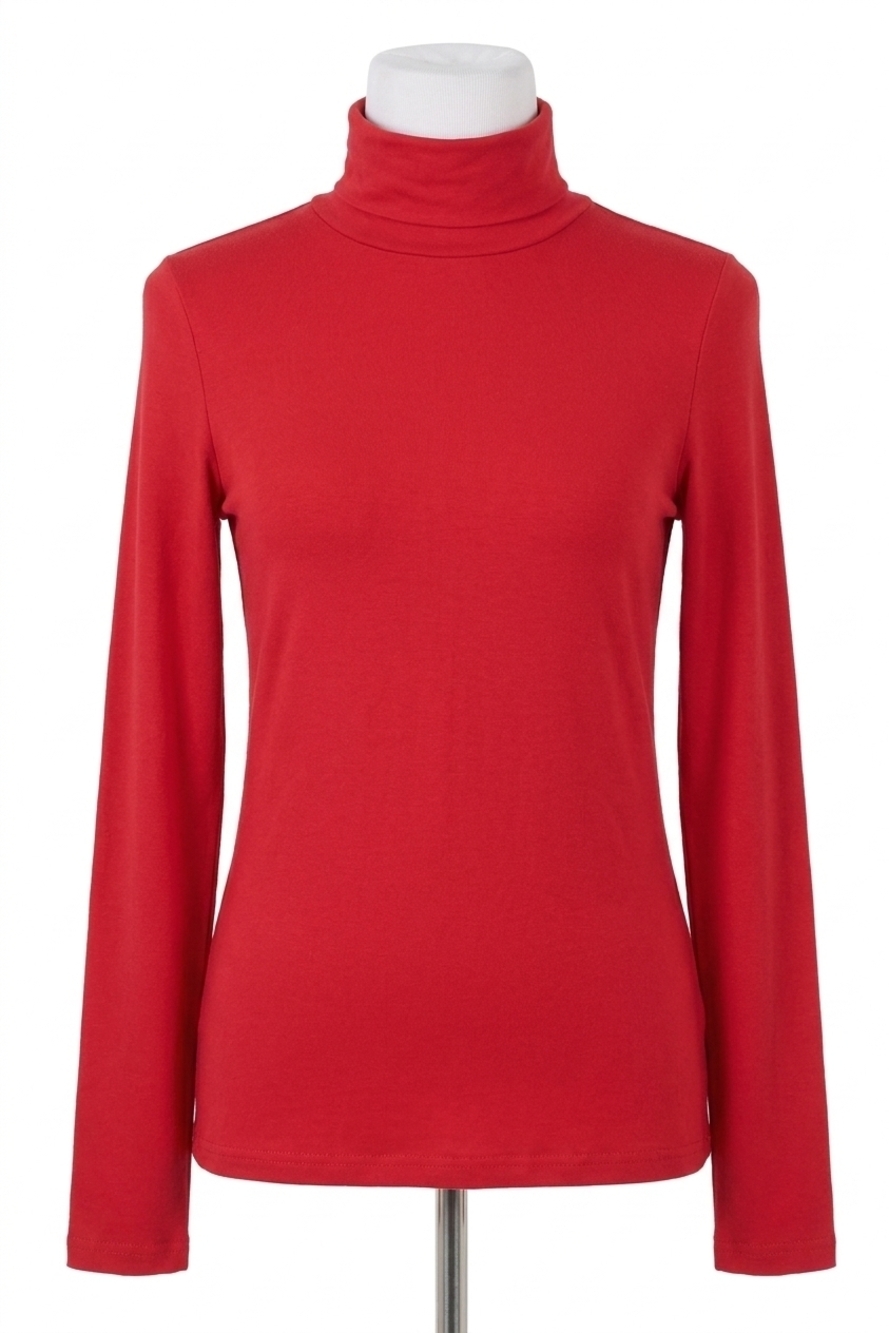 NEW ZENANA premium microfiber mock neck top in dark red